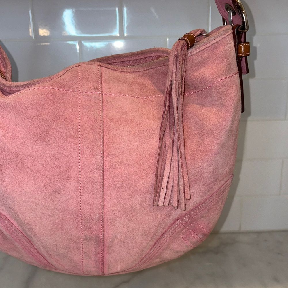 COACH Bag Purse Handbag Soho Y2K Vintage Legacy Suede Leather Pink Hobo Shoulder - Picture 7 of 17